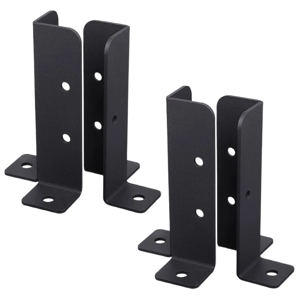 

4pcs Heavy Duty Steel Deck Post Base Bracket for Fence Mailbox Support Black Cover Retrofit Cool Outdoor Tools