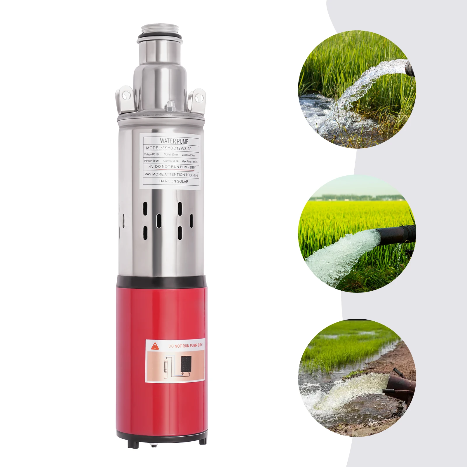 

DC12V Solar Pump Deep Well Submersible Water Pump for Farm Irrigation