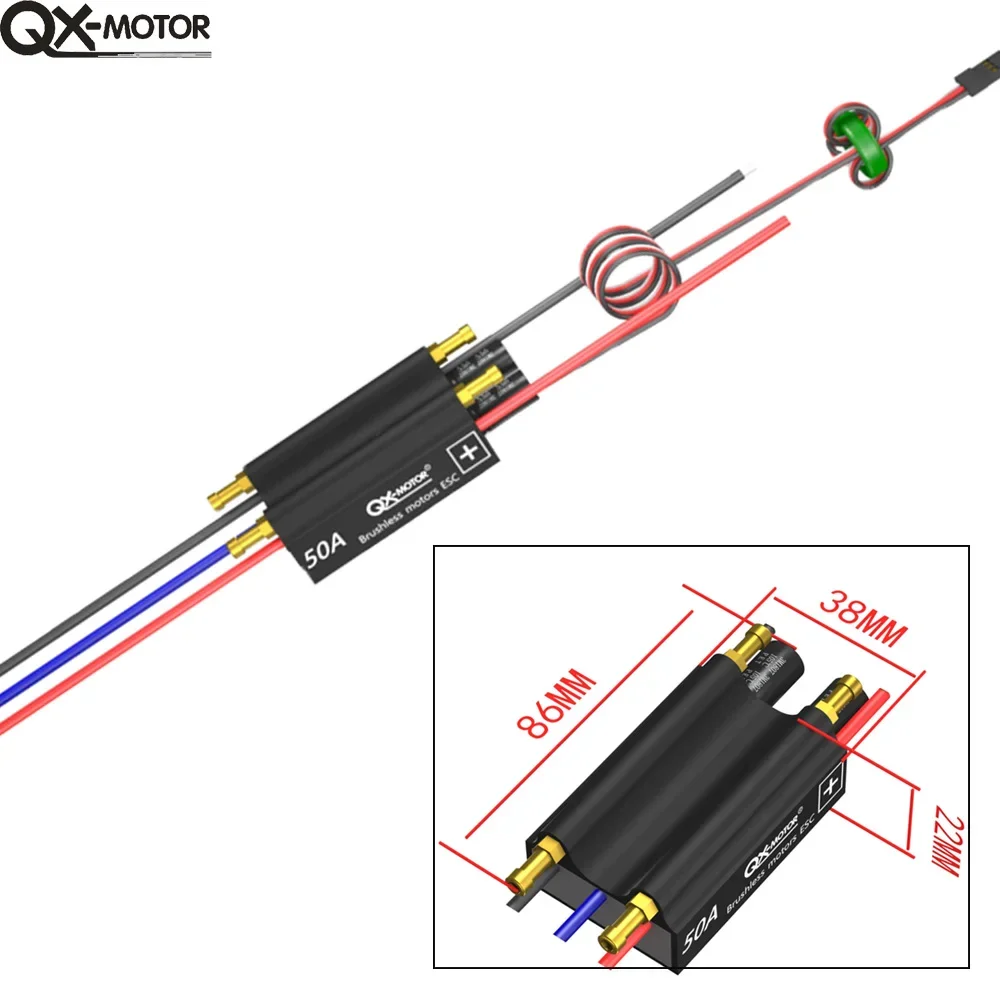 QX 모터 브러시리스 ESC 2-6S, 리모컨 선박 모델용 BEC 포함, 50A, 70A, 120A