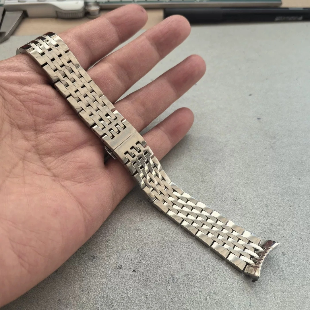 Fit For Tissot 1853 Le Locle T006 / T41 Fine Quality 19MM 316L Stainless Steel Solid Bracelet Curved End Design With No Gap Band