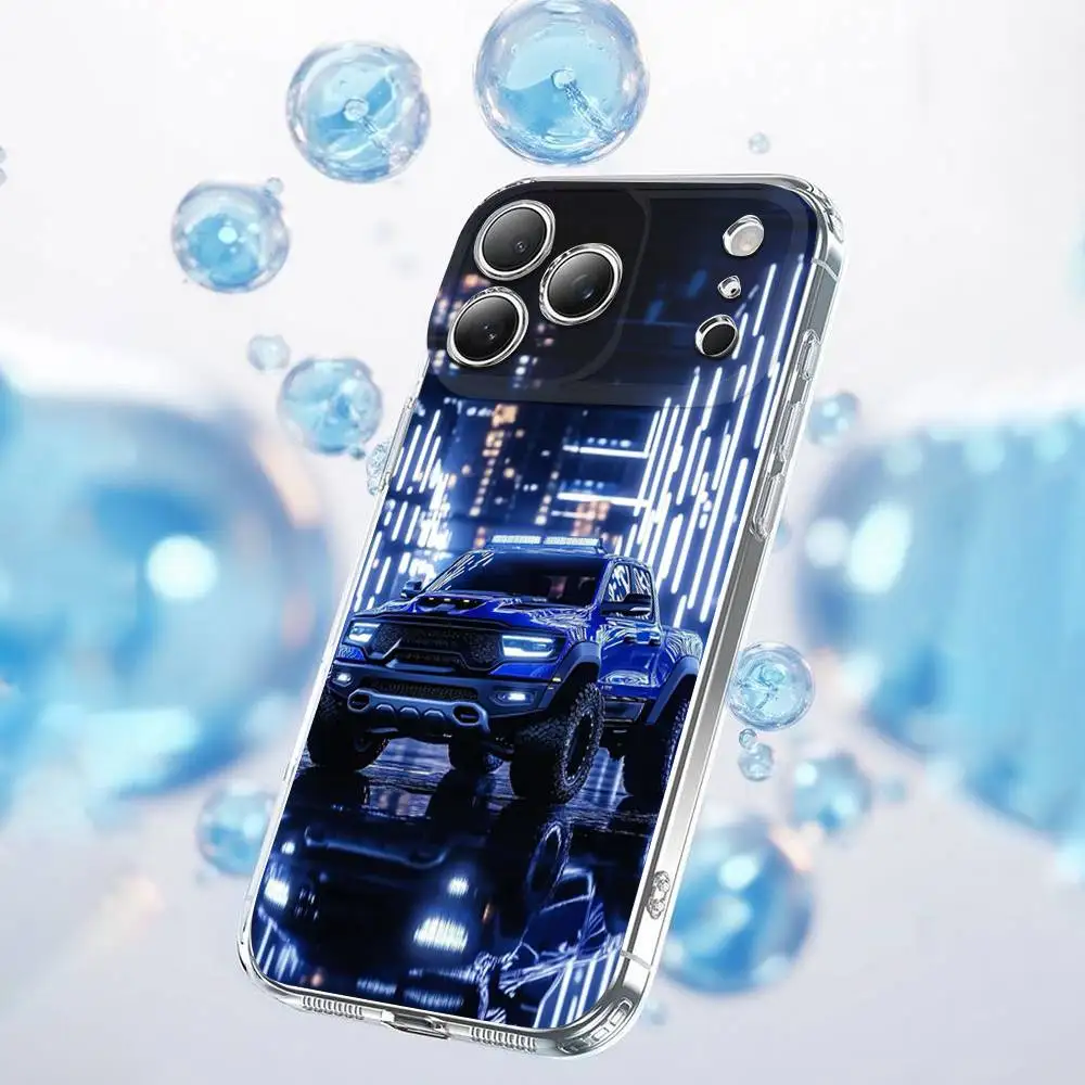 Carro r-ram caminhões captador caso de telefone para iphone 17,16,15,14,13,12,11 plus, pro, max, plus, e, ar, mini capa transparente