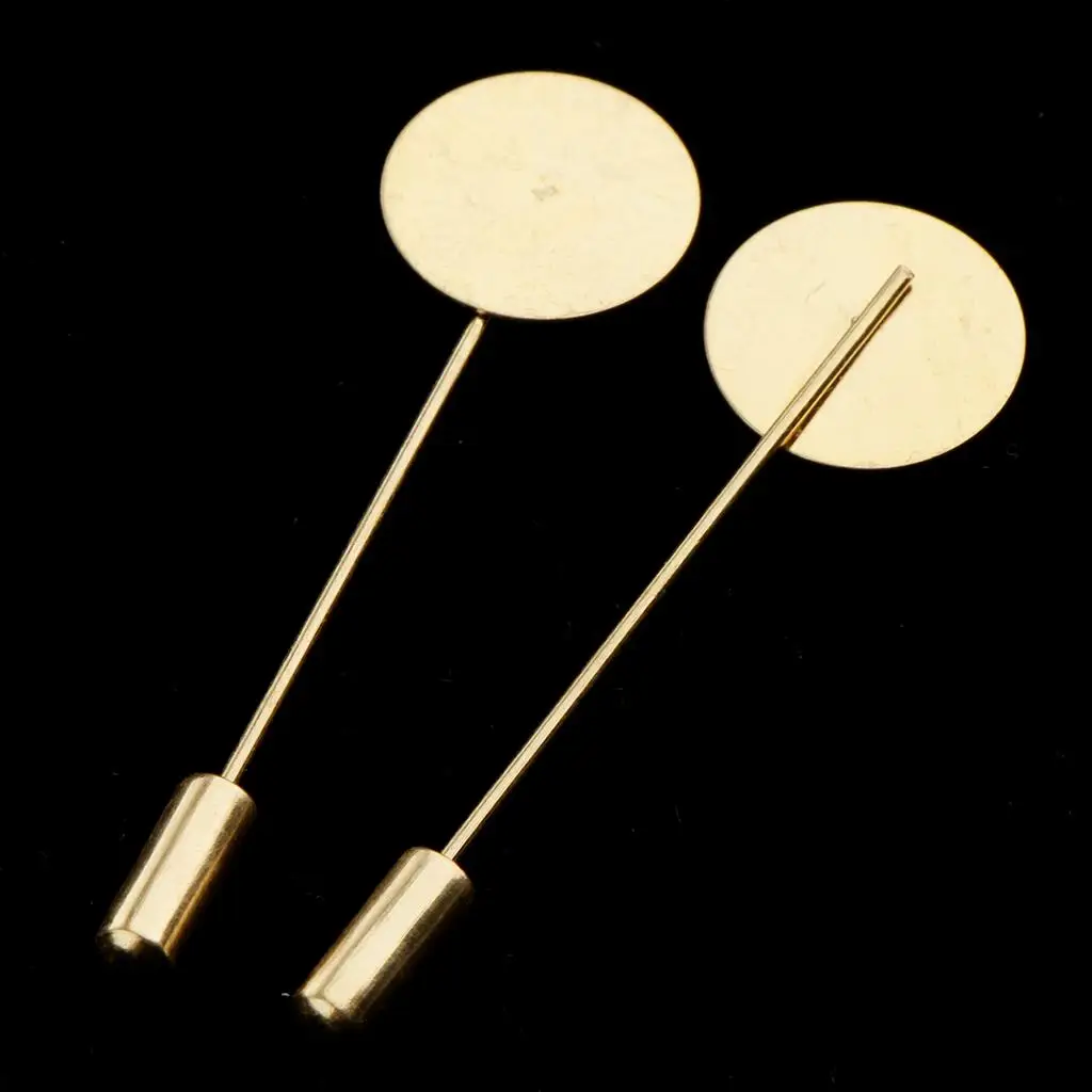 Collar Lapel Tray Brooch Copper Stick Pin Silver Accessory for DIY Jewelry Making Formal Event Decoration