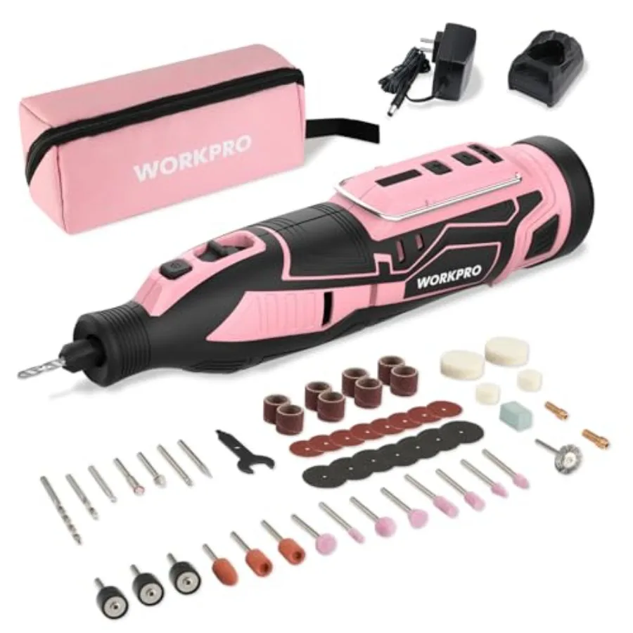 

12V Cordless Rotary Tool Kit, 5 Variable Speeds, Powerful Engraver, Sander, Polisher, 114 Easy Change Accessories, Craft Tool f