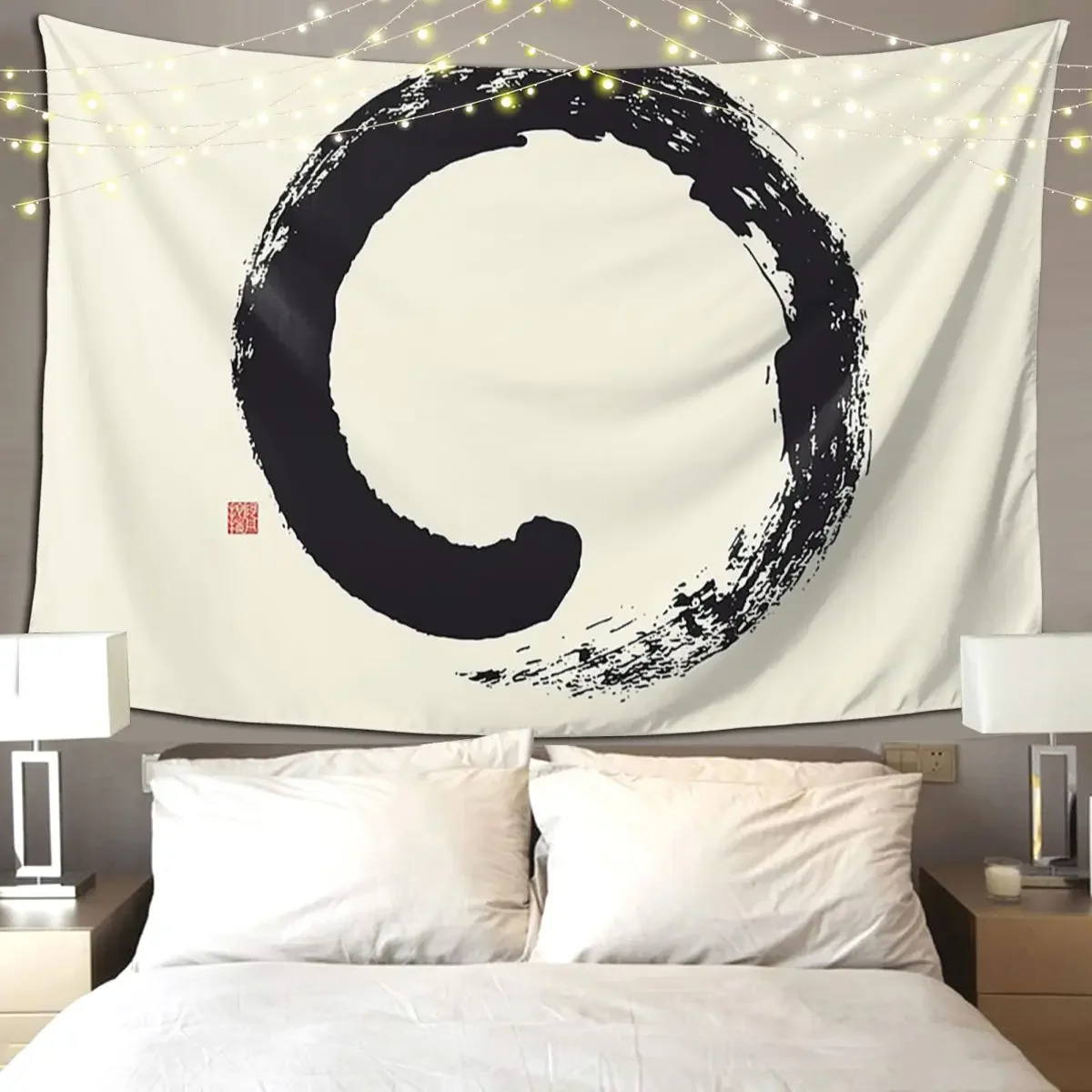 

Enso Japanese Zen Circle Tapestry Art Wall Hanging Aesthetic Home Decor Tapestries for Living Room Bedroom Dorm Room