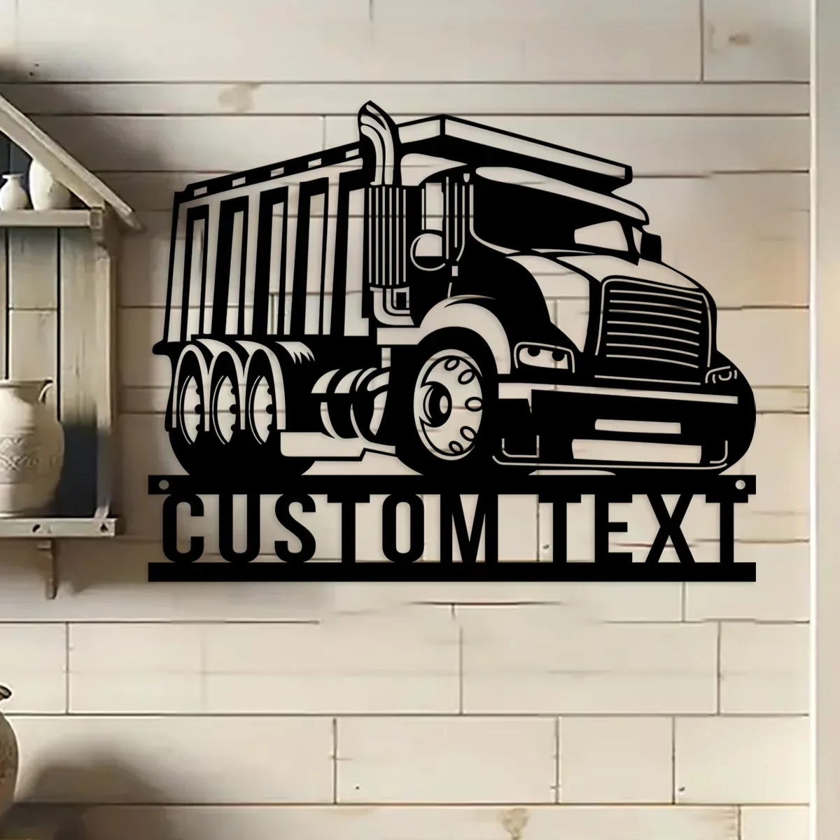 Custom Drump Truck Driver Metal Wall Art Personalized Trucker Name Sign Home Decor 18 Wheeler Decoration Birthday Xmas Dad Gift