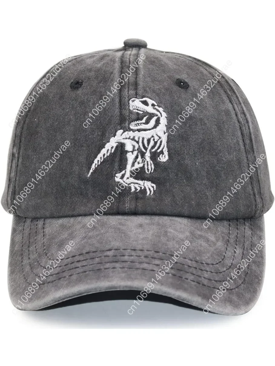

T Rex Skeleton Dinosaur Baseball Cap for Men Women Vintage Cotton Washed Distressed Dad Hat