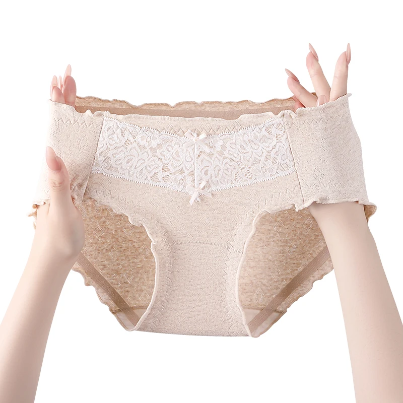 3Pcs Large Size Women Underwear Lady Fashion Sexy Panties Set Lace Women's Lingerie Women's Cotton Briefs Triangular Underpants
