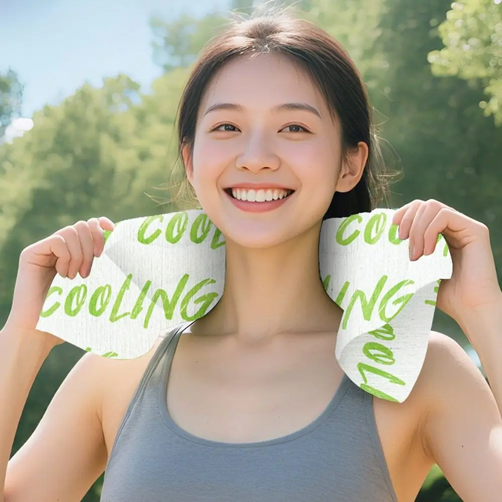 10Pcs Non Woven Fabric Cooling Towel Breathable Quick Drying Sweat Wipes Sunstroke Prevention Disposable Ice Wipes