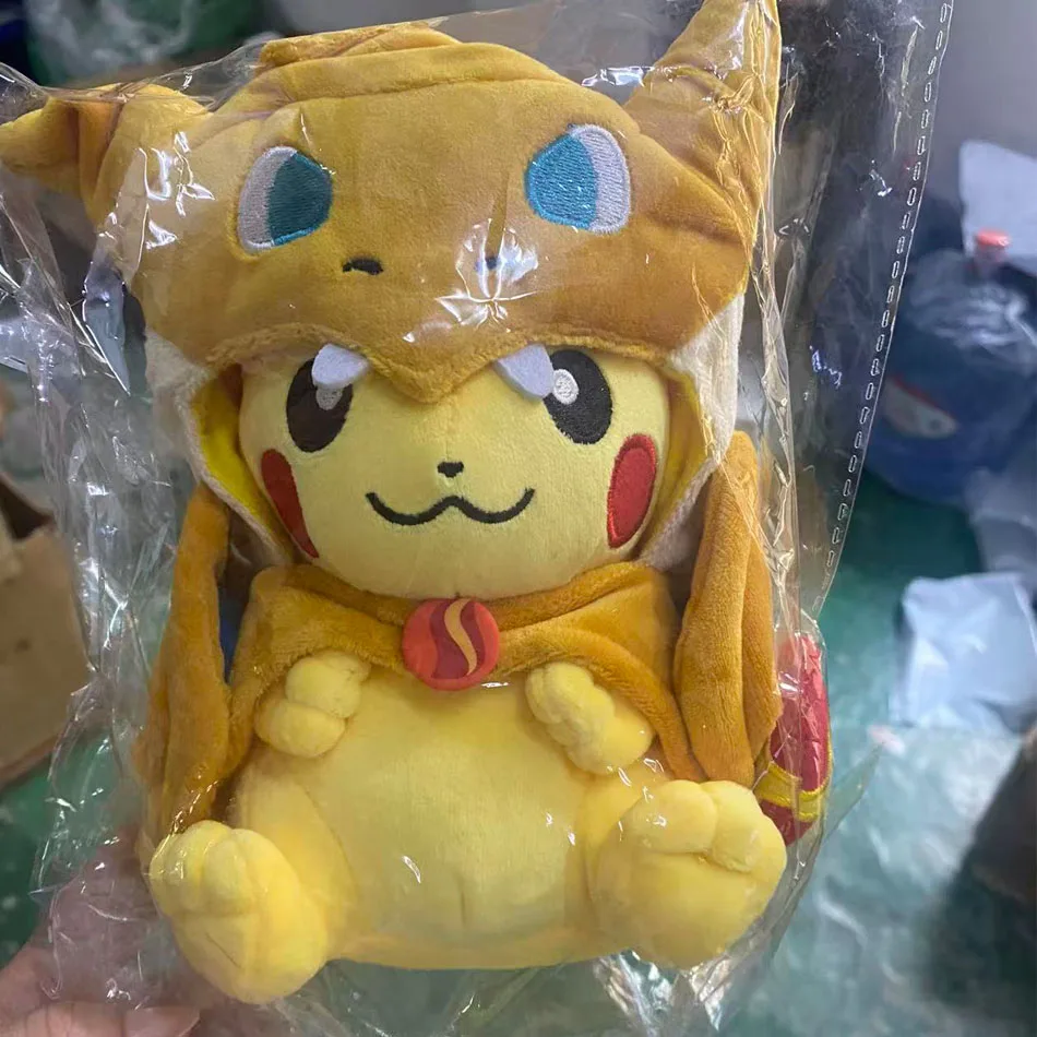 Cos Eevee Pikachu Cosplay Plush Toy Charizard Peluche Snorlax Garchomp Tyranitar Hydreigon Stuffed Animal Doll Plushies Toy Gift