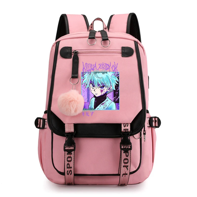 New Anime Killua Zoldyck Printing Backpack Canvas Boy Girl School Bag Travel Bag Laptop Bag Daily Backpack