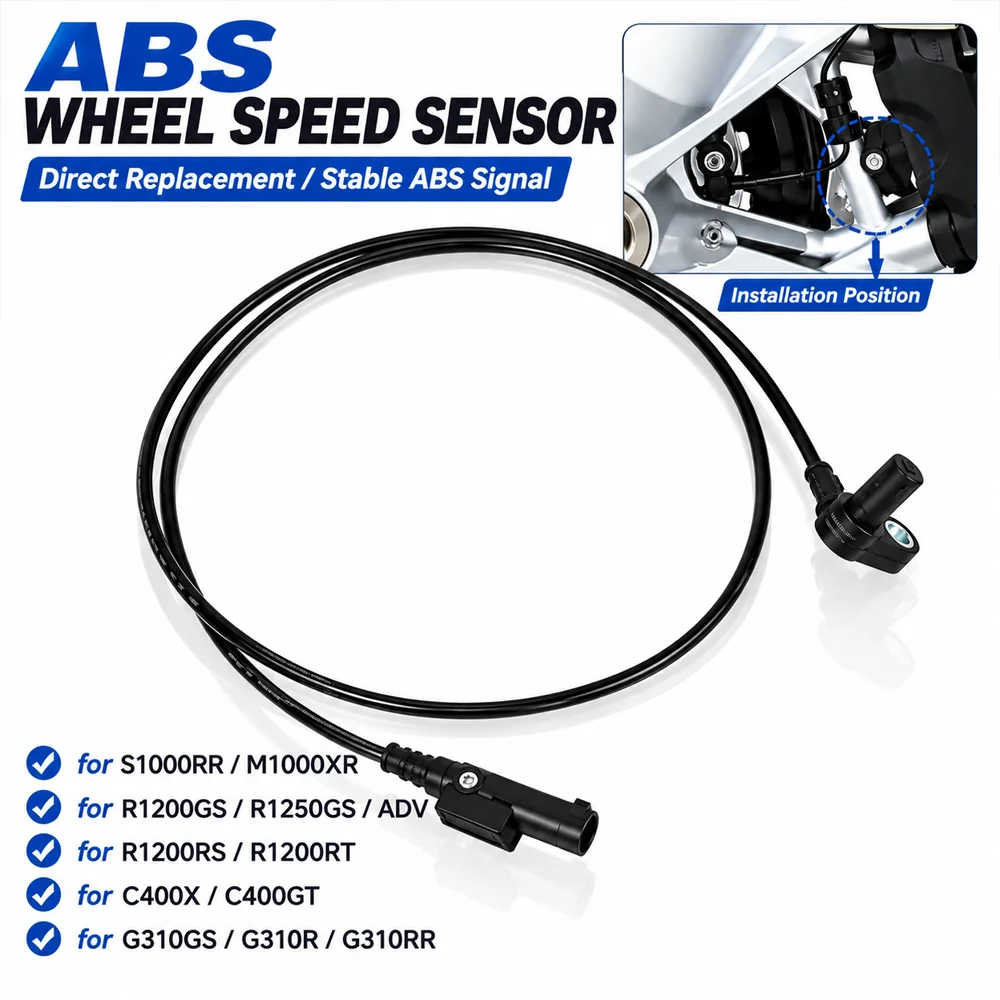 Motorcycle ABS Wheel Speed Sensor for BMW S1000RR M1000XR R1200GS Adventure R1250GS Adventure R nineT C400X C400GT G310GS G310R﻿