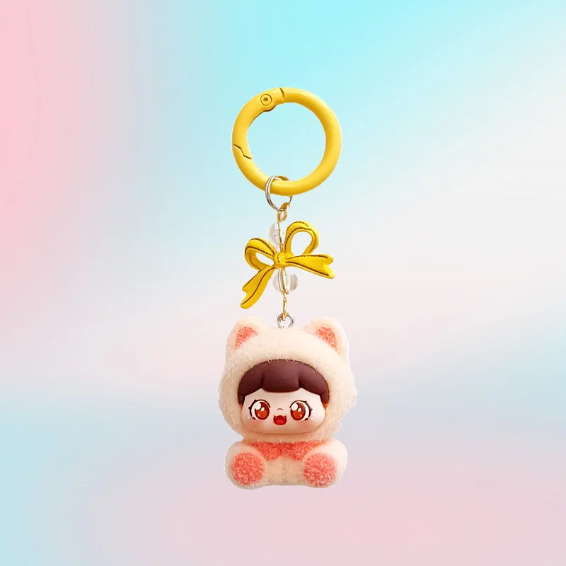 

1PCSCute Cat Meow Little Pair Matching Keychain Pin - Cartoon Animal Keychain