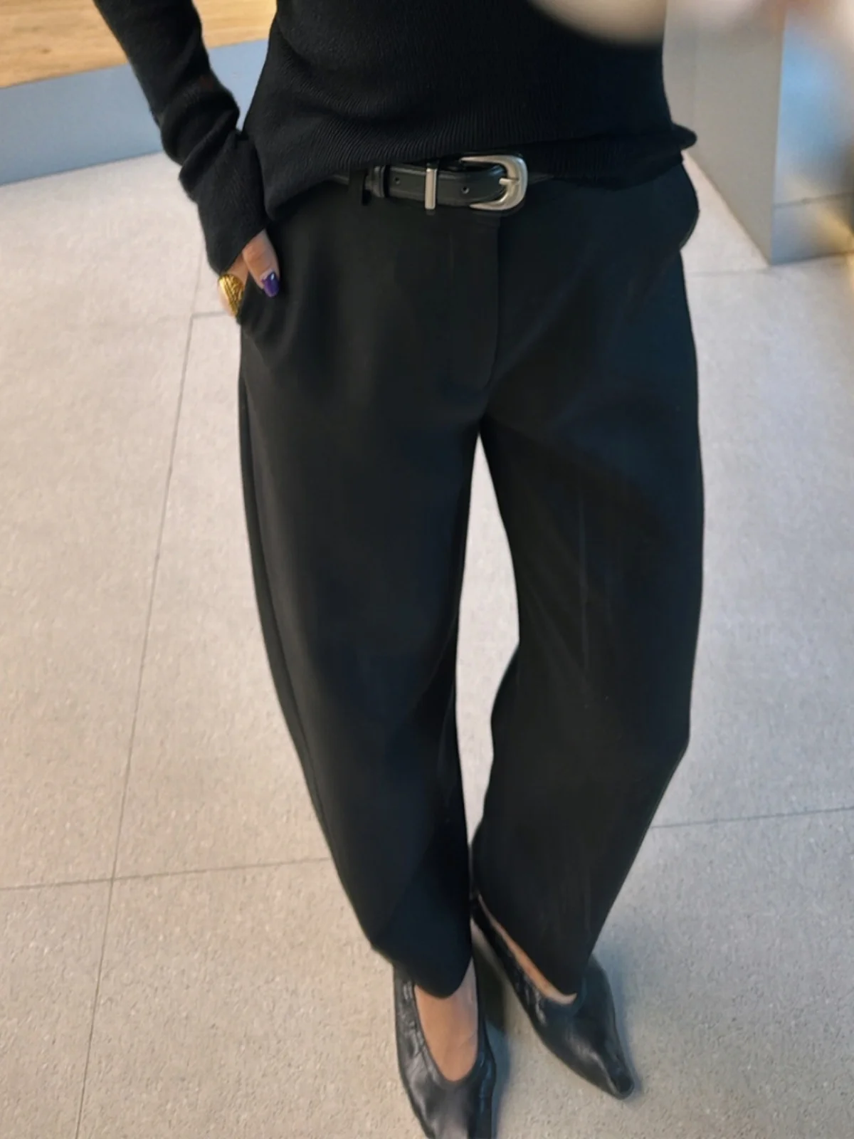 

Модные утепленные брюки-чинос с высокой талией из смесовой ткани (полиэстер/шерсть) для осени/зимы, лимитированная серия, женские BDF2BI025FK