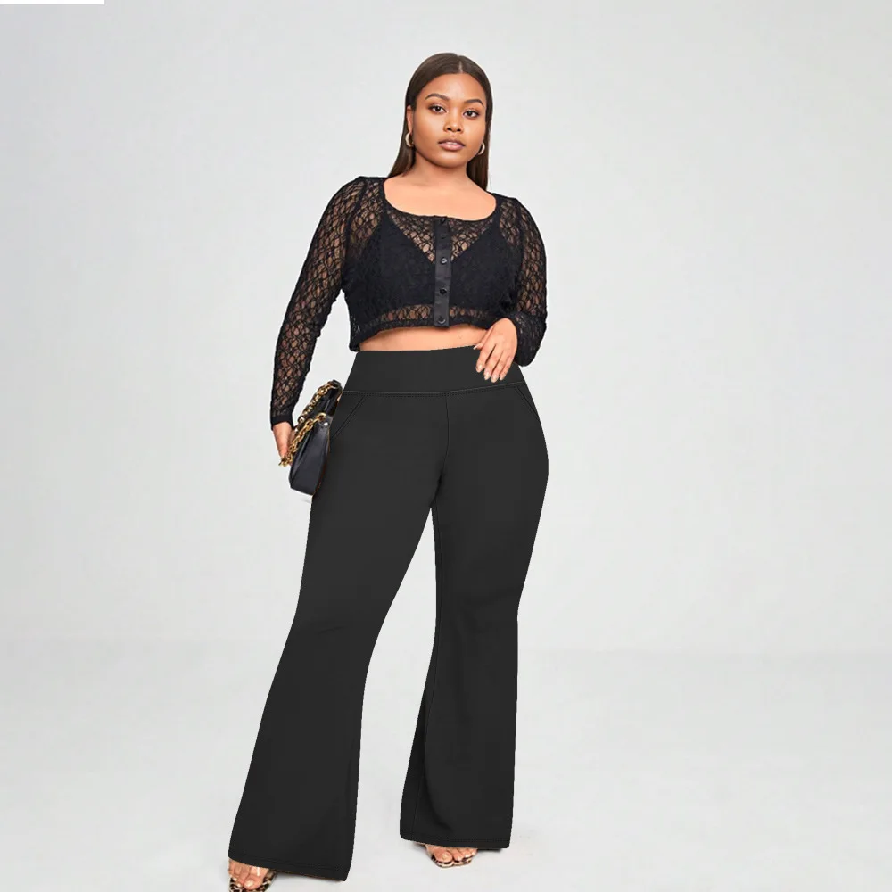 سراويل يوجا عالية الخصر مقاس كبير مع جيوب سراويل يوجا عالية المرونة غير رسمية 2025 #5