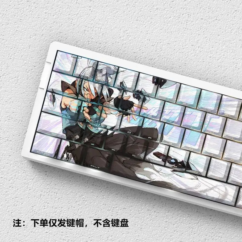 Jiefeng テーマキーキャップ オリジナル工場 サイド刻印文字 透明 PBT メカニカルキーボード PC ゲーミングキーボード アクセサリー