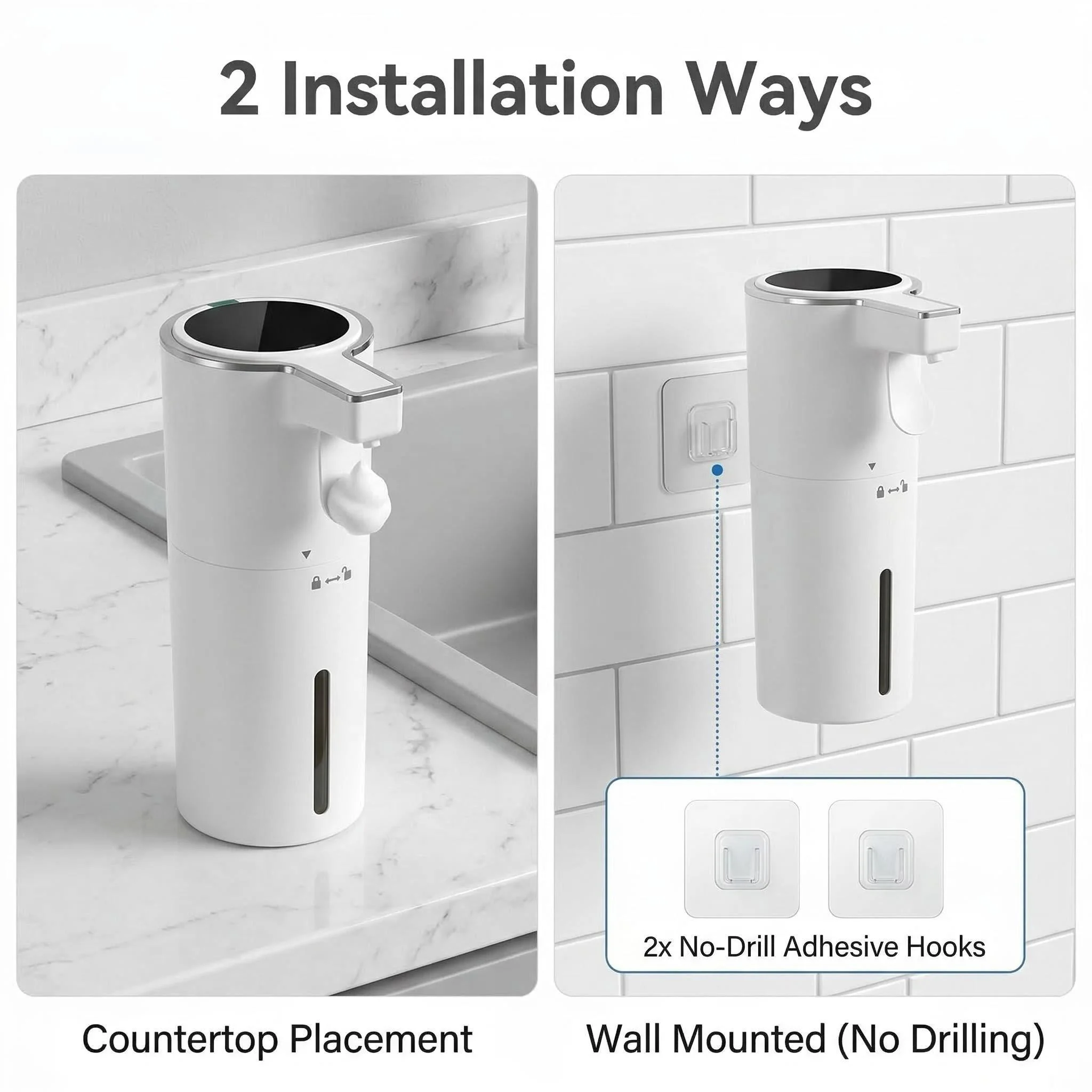 

Large-capacity touch soap dispenser, compatible with hand sanitizer and detergent, suitable for commercial and household use