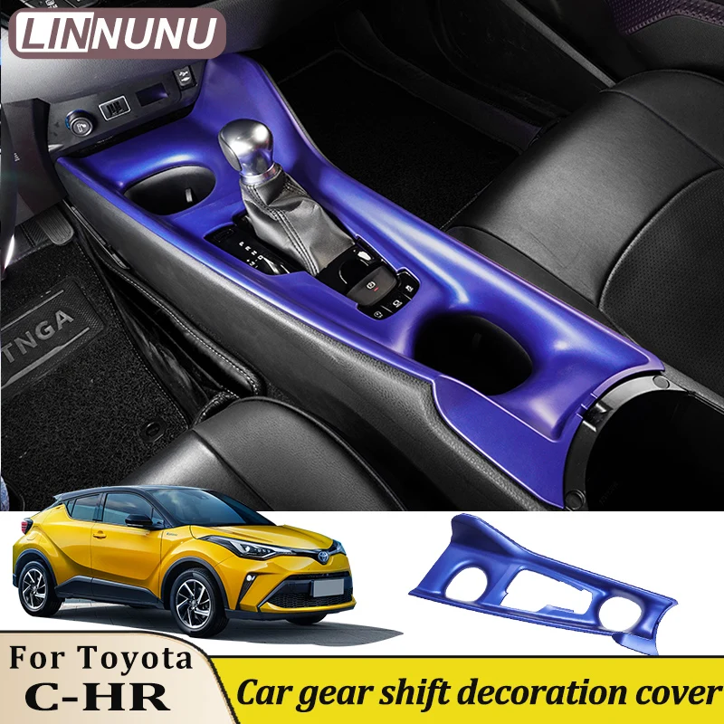 

LINNUNU для Toyota chr, декоративная полоса автомобиля, центральная панель переключения передач, синяя внутренняя крышка, аксессуары C-HR 2019-2024 2025