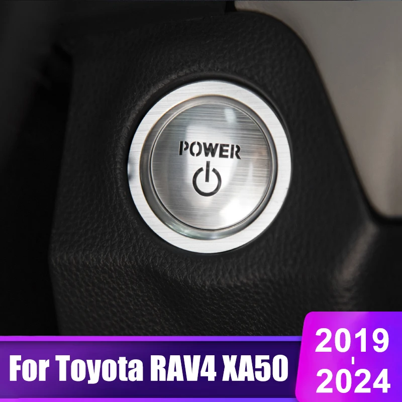 

For Toyota RAV4 2019 2020 2021 2022 2023 2024 XA50 Hybri Car Start Stop Engine Ignition Push Button Cover Stickers Accessories