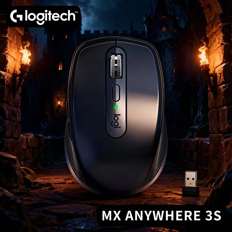 Logitech MX Anywhere 3S Ergonomic Mouse - 8000 DPI, MagSpeed Wheel, 3-Device Sync, Travel-Ready Build, USB-C Charging