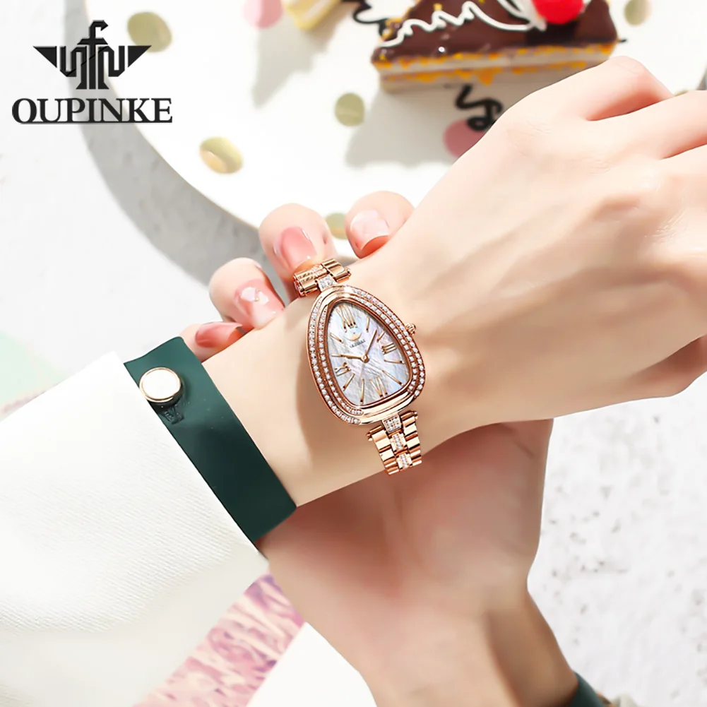 Origianl OUPINKE High Quality Imported Swiss Quartz Watch for Women Fashion Woman Waterproof Watches Luxury Top Brand Wristwatch