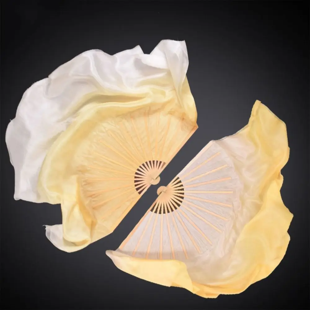 31cm Bamboo Chinese Short Bellydance Fan 10/20cm Half Circle Silk 10 Styles Children Bamboo Fans Colorful Hand Dye Adults Fan