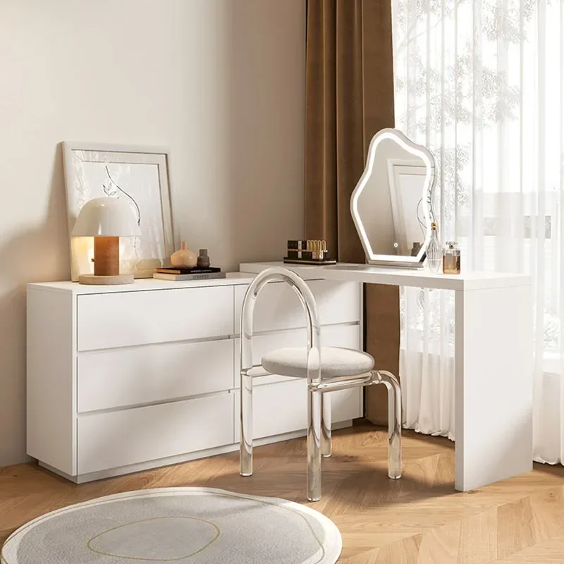 Factory Direct 2026 Fashion Modern Dressing Table Multifunctional Storage Mirror Cabinet Side Dressing Table Container Nordic Lu