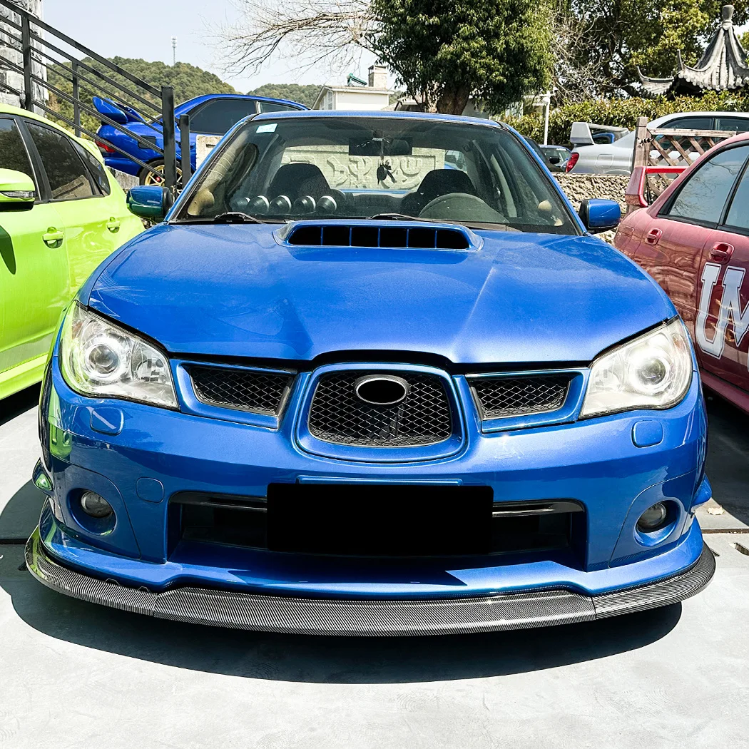 JDM Rally Front Bumper Lip Splitter Spoiler For Subaru Impreza WRX STI 2006-2007 Piano Black Carbon Fiber Lower Diffuser Mod Kit