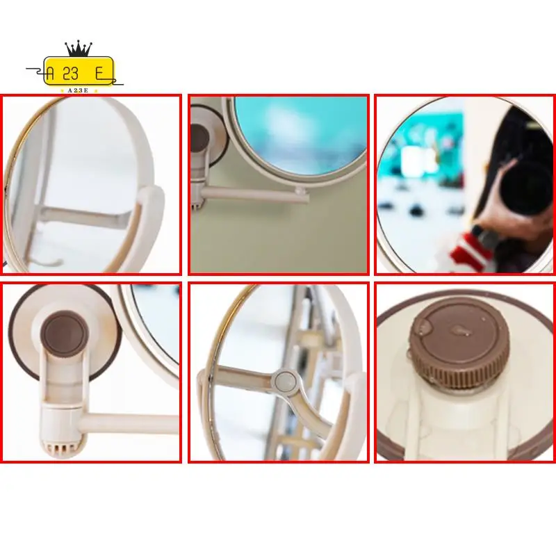 

A23E-Bath Mirror Cosmetic Mirror 1X/3X Magnification Suction Cup Adjustable Makeup Mirror Double-Sided Bathroom Mirror