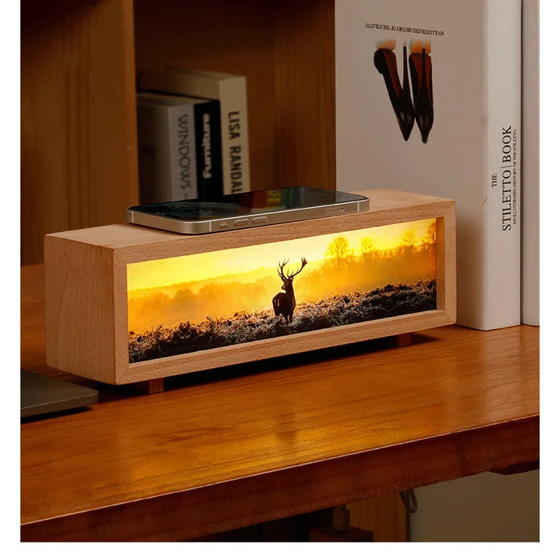 

Creative Multifunctional Wireless Charging Painting Night Touch Control Simple Desktop Gift Bedside Atmosphere Light