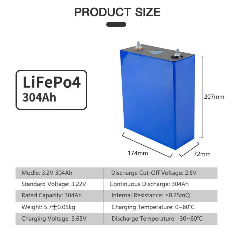 304 3.2v 304Ah 0.5c Lithium Iron Phosphate Battery Engineering Power Lithium Iron Phosphate Battery for Golf Cart