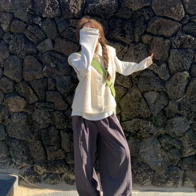 نمط جديد الخريف والشتاء نمط عالية الياقة زرر فروي محبوك سترة للنساء الطبقات سترة #1