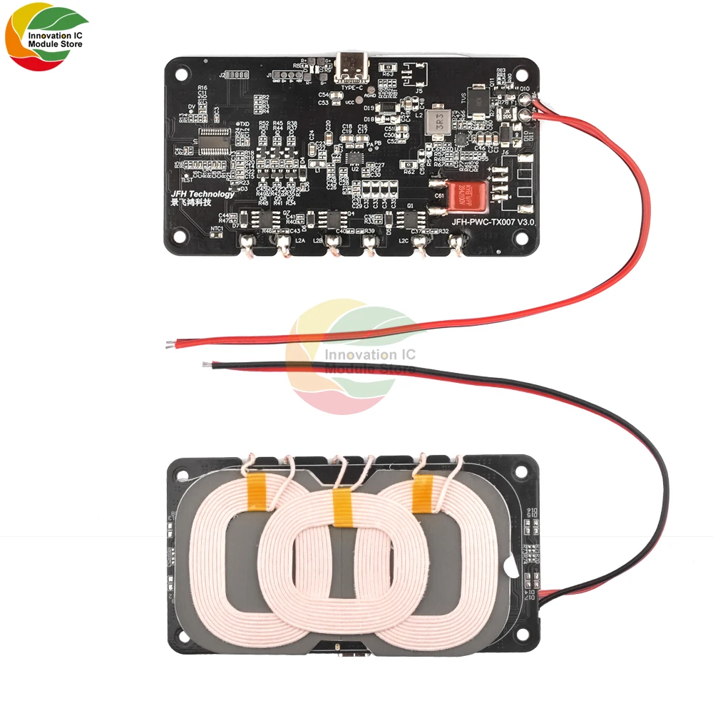 18W High-power Wireless Charger Module Type-C Interface DC12V 24V Fast Charger Charging Transmitter Circuit Board Coil Receiver