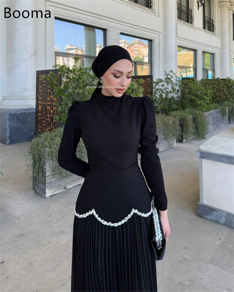 Booma Semplice A-Line Abiti da sera lucidi Abiti da cerimonia per le donne O-Collo Elegante piega Abiti da ballo Custom Made 2025