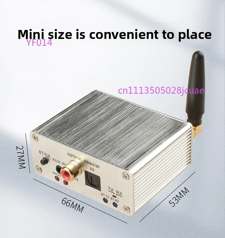 Mini 5.0 Bluetooth Receiver Transmitter, Aluminum Alloy Audiophile Audio Adapter with Optical Coaxial for Amplifier & Projector