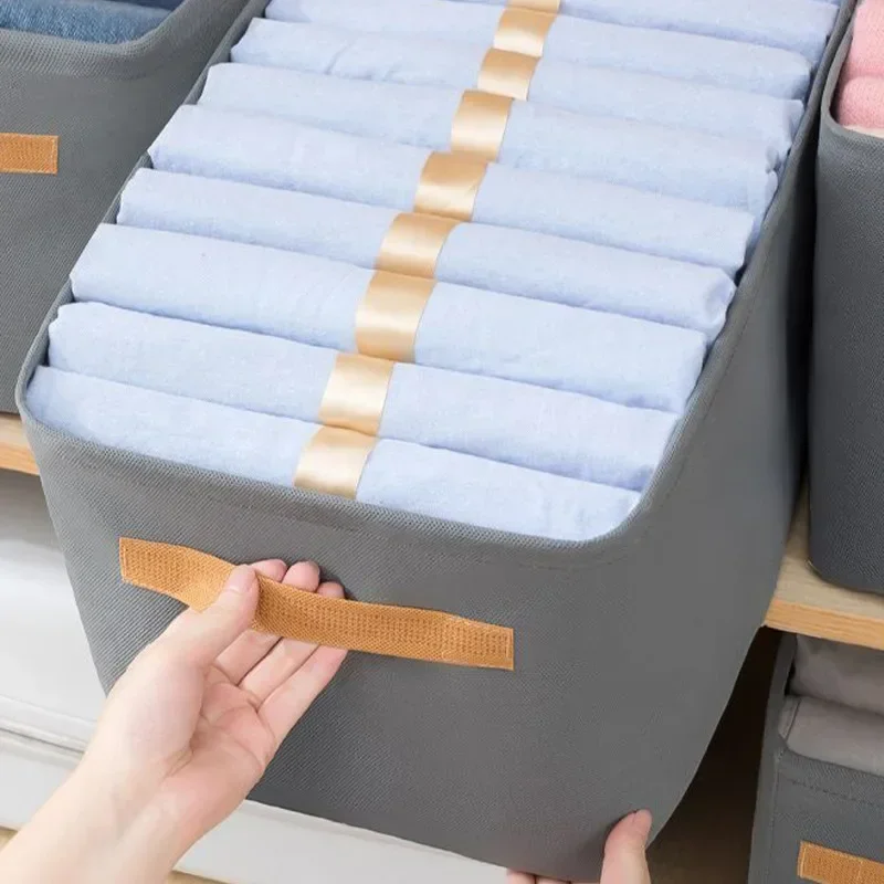 Verdicken Kleidung Organizer Hosen Pullover Lagerung Schränke Schubladen Organizer Jeans Lagerung Box Kleiderschrank Kleidung Lagerung Organisatoren – Detail 19