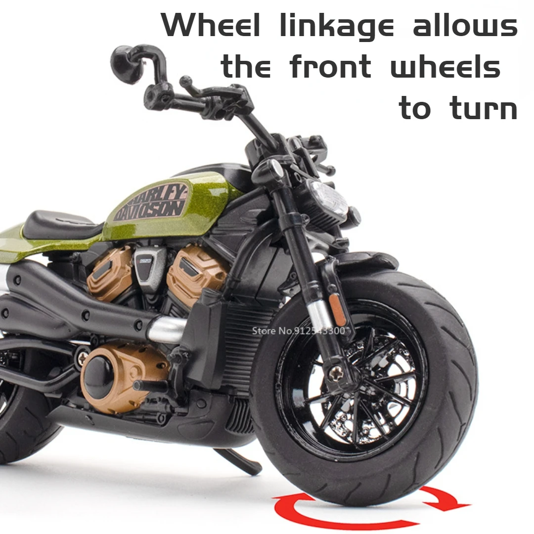 1/12 Scale Halei Sporter SS Alloy Motorcycle Model Toys Diecast Sound Light Model Motorcycle Toy for Boy Holiday Gift Collection