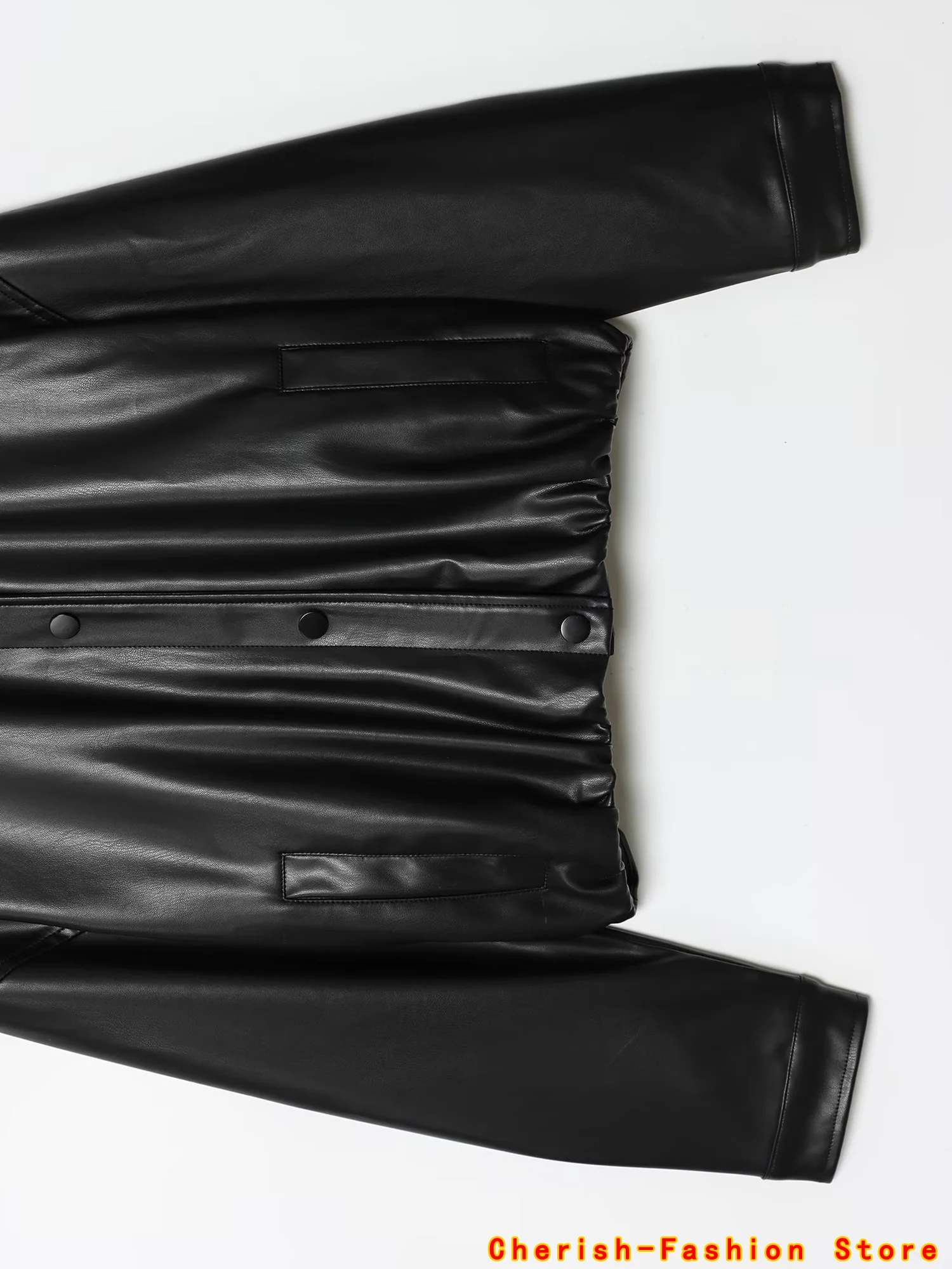 Neue Mode Straße Pendeln Dame Tops Frauen 2025, Herbst Marke Neue Leder Pilot Jacke Stehkragen Zipper Lange Lose Outer