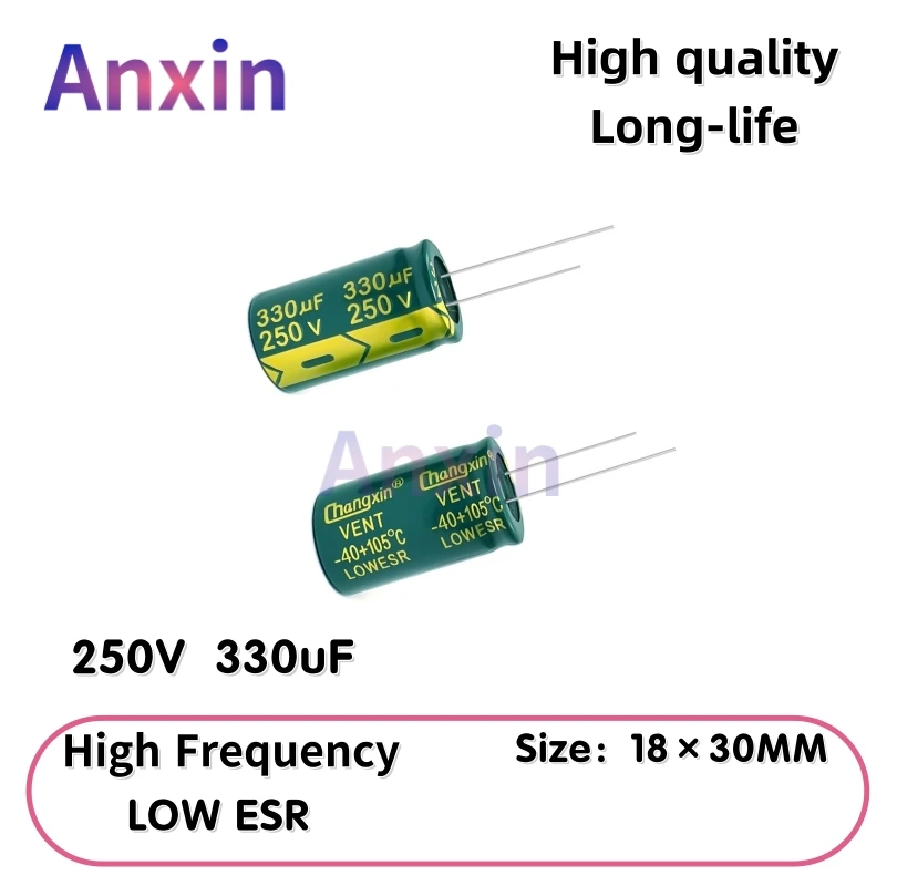 

2PCS 250V330uF Aluminum Capacitor, High Frequency Low ESR 105°C Radial for Power Supply Long-life 18×30MM