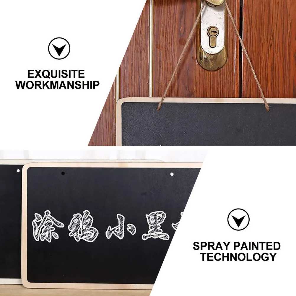 

12 Pcs Small Blackboard Home Decor Door Hanging Sign Wooden Wall Chalkboards Plaque Wedding Kids Craft Memo Signage Garden Plant