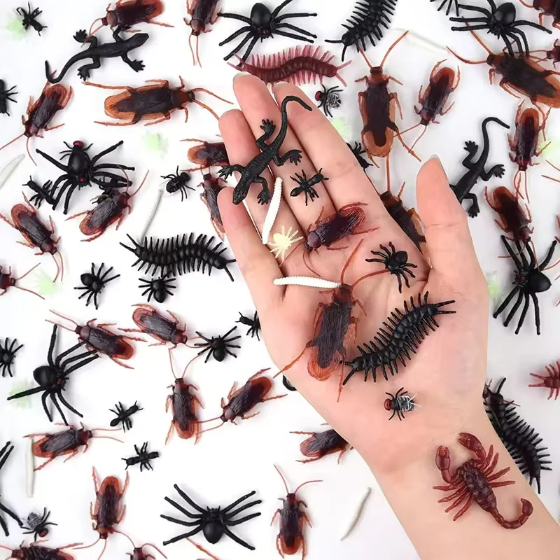 Lifelike Simulation Fake Roach Plastic Insect Funny Joke Prop Halloween Party Decor Practical Gag Toy Supplies