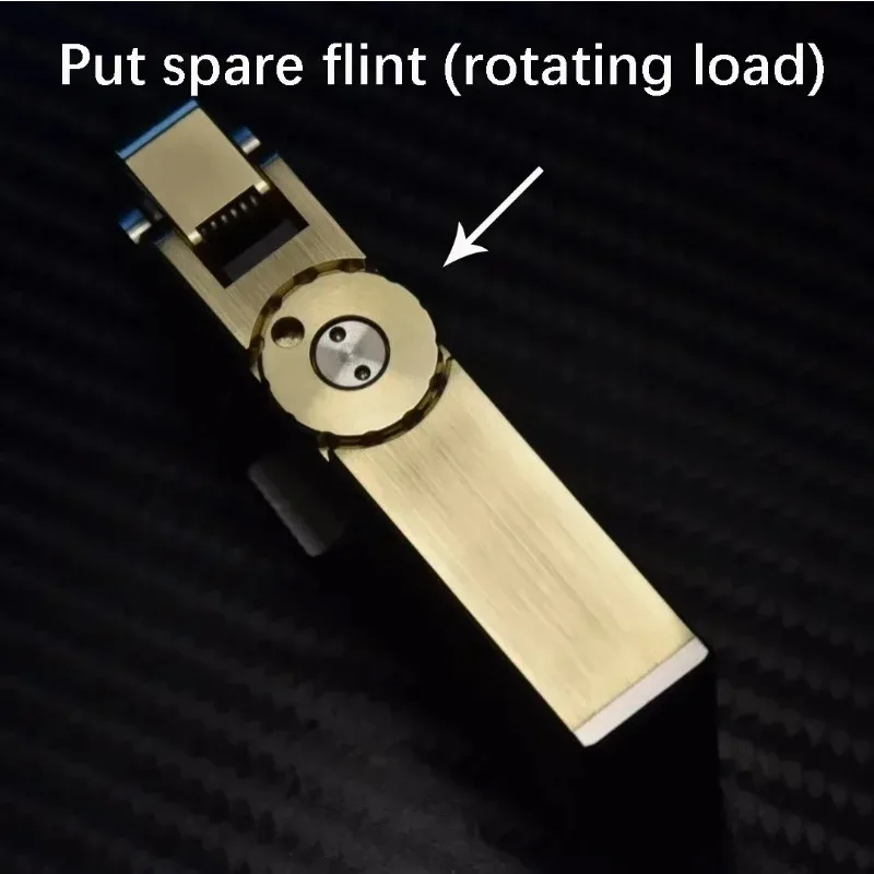 

Handmade Brass Mechanical Automatic Ignition Kerosine Lighter and Titanium Alloy Material Gift Box Smoke Accesoires