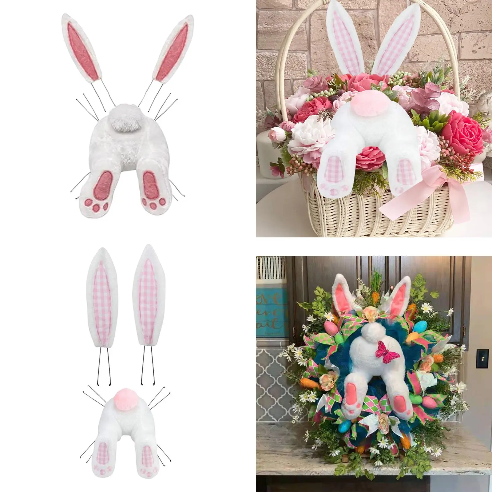 

Искусственные уши и хвост кролика для подвешивания на входную дверь в качестве декоративного украшения