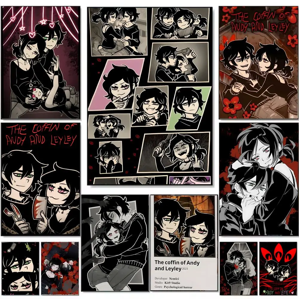 Spiel „Der Sarg von Andy und Leyley“-Poster Wandkunstdruck Geeignet für Wohnzimmer Schlafzimmer Bar Salon Heimdekoration Geschenk