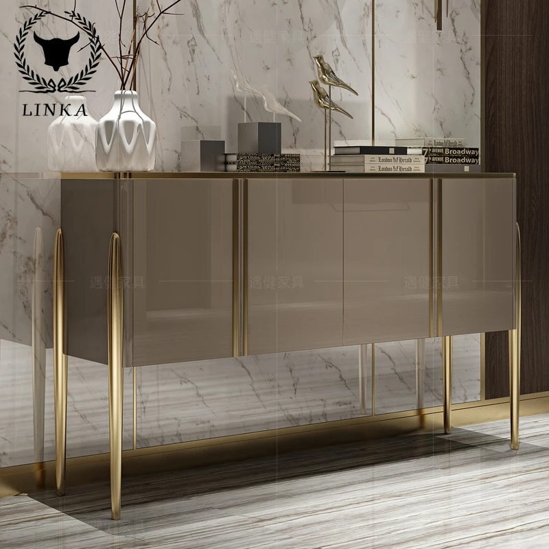 

Light luxury sideboard post-modern porch simple Nordic American Hong Kong-style cabinet locker neoclassical door