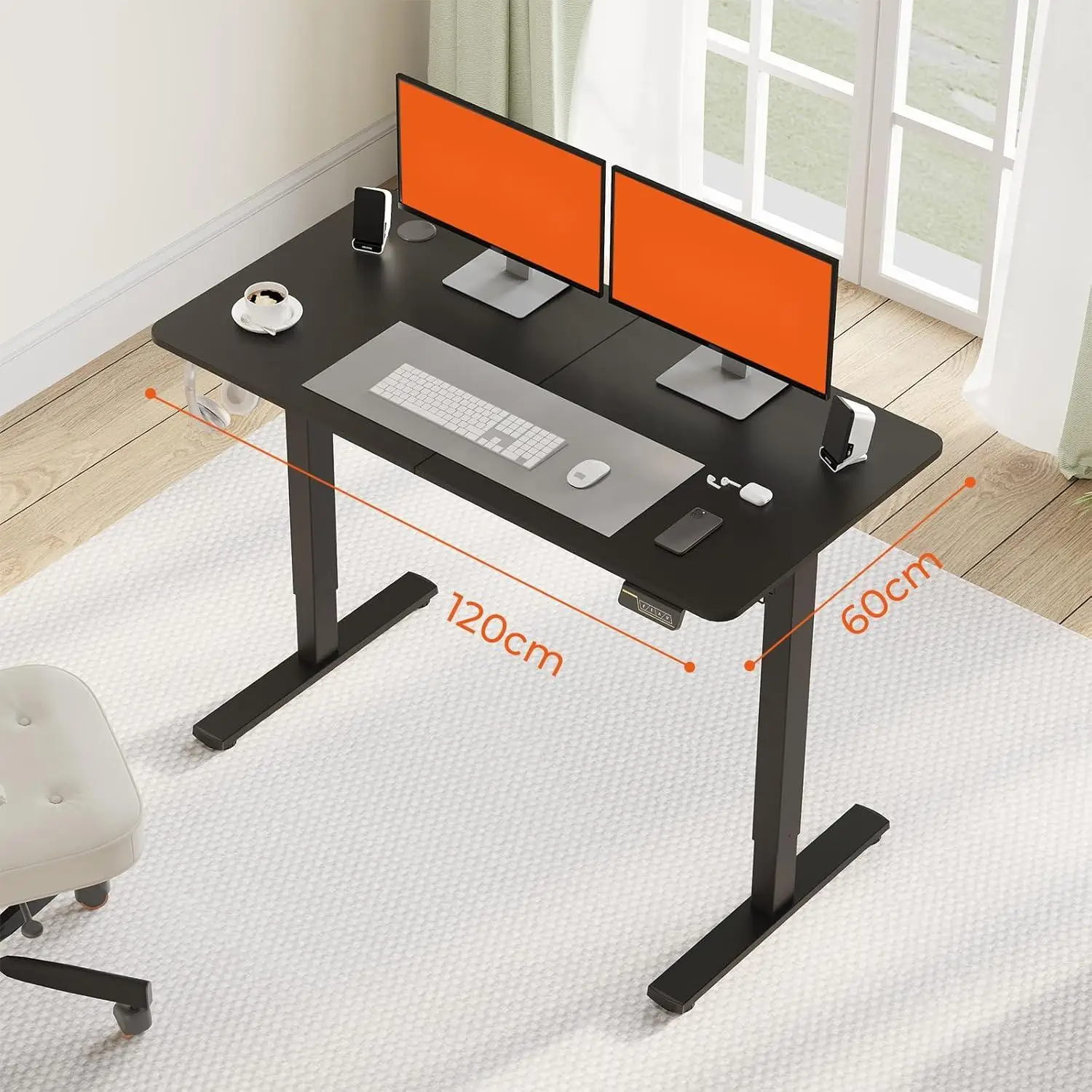 High Quality Healthy Workplace Professional Ergonomic Standing Desk Frame Metal and Wood Hand Crank Adjustable Height