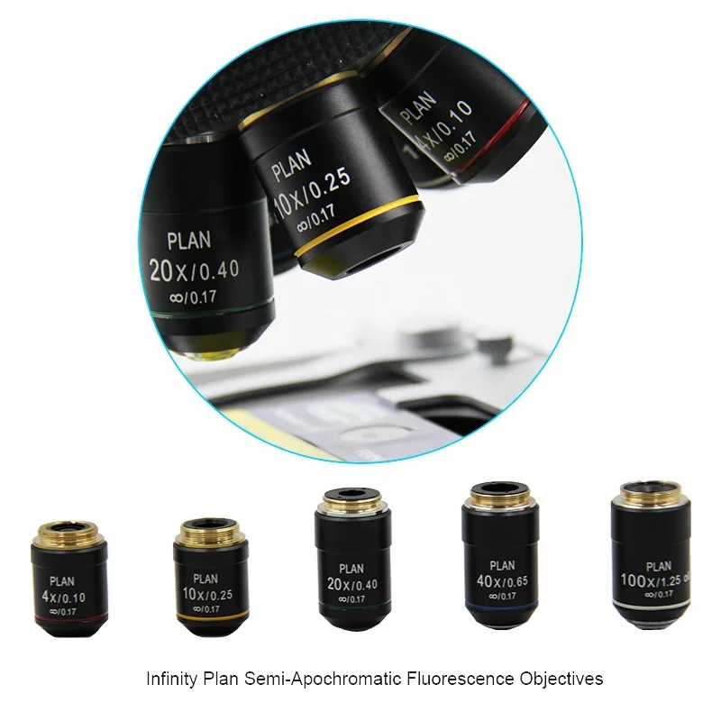 OPTO-EDU A16.0908-L Trinoculaire APO Disque LED Fluorwisdom Microscope