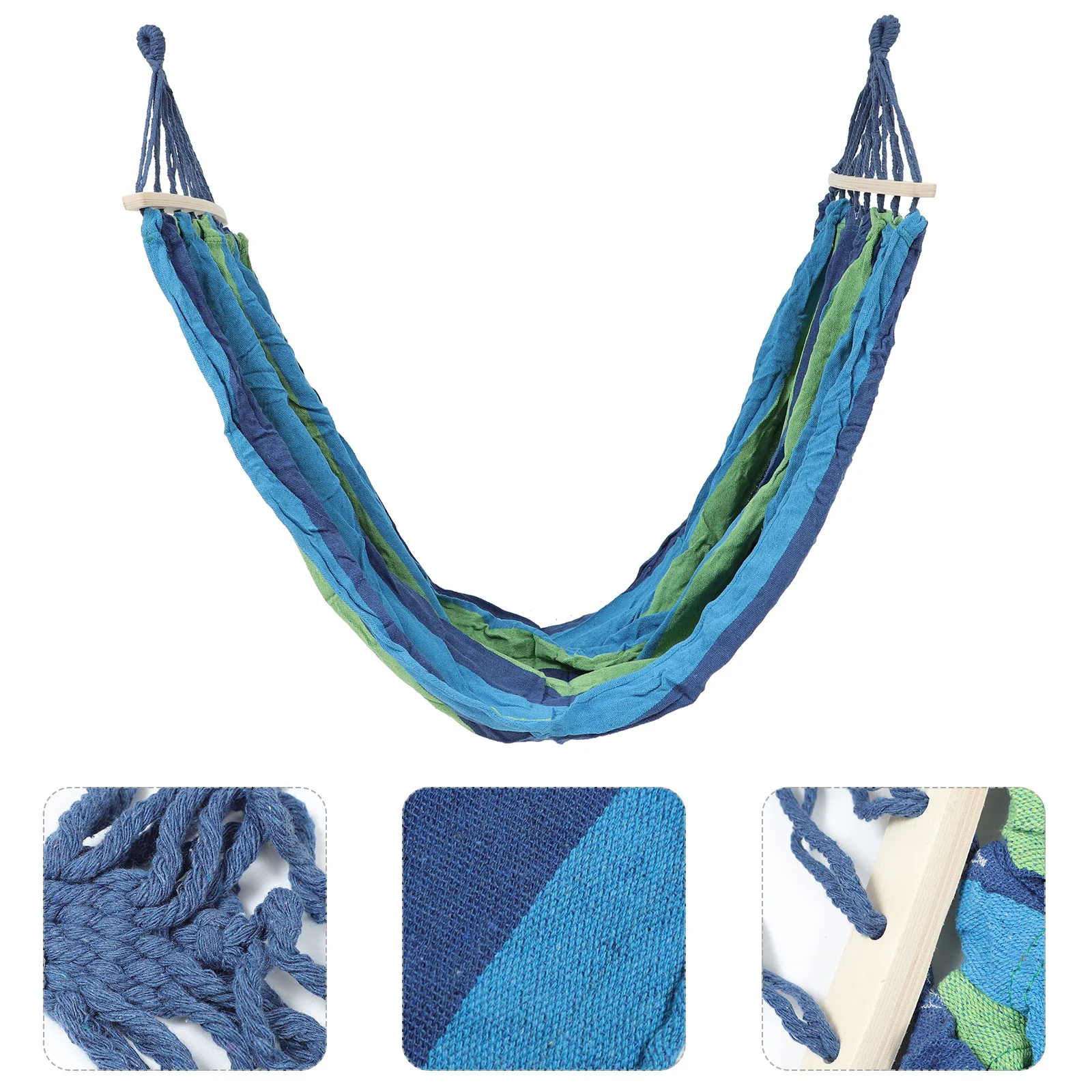 

Outdoor Double Person Hammock 190X150Cm Rainbow Stripe Lightweight Portable Camping Hanging Bed Fast Setup Anti Rollover