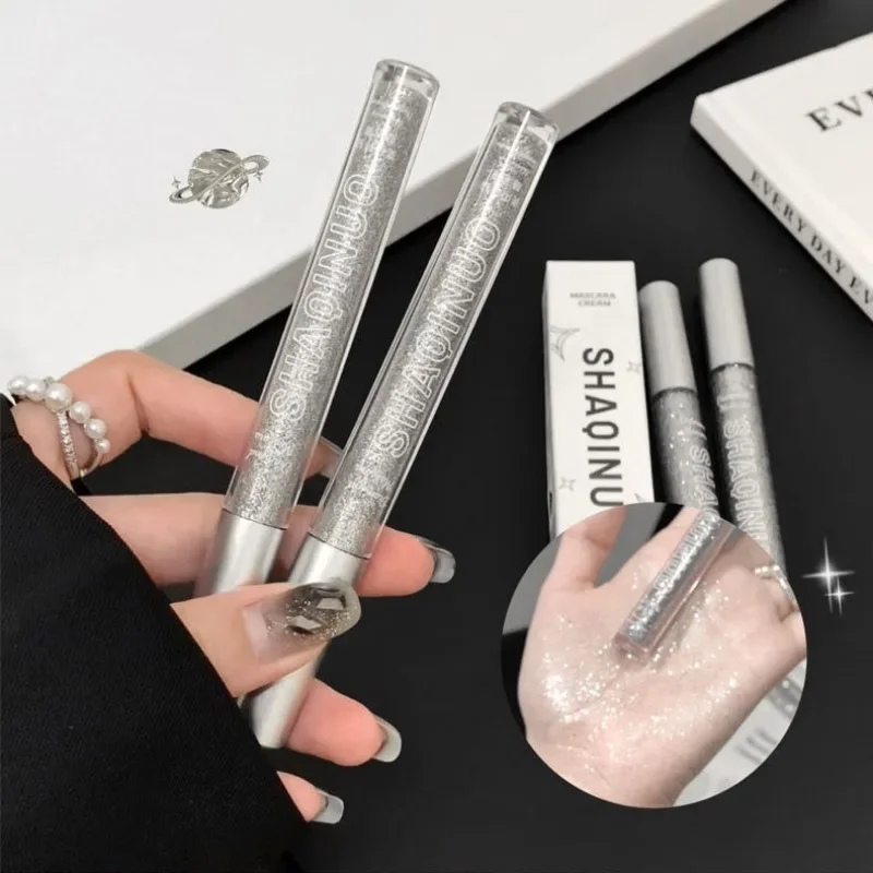 Hallor schimmernde Diamant Mascara glänzende Galaxie Pailletten Glitzer Wimpern schnell trocknen dauerhafte wasserdichte Mascara Schimmer Make-up