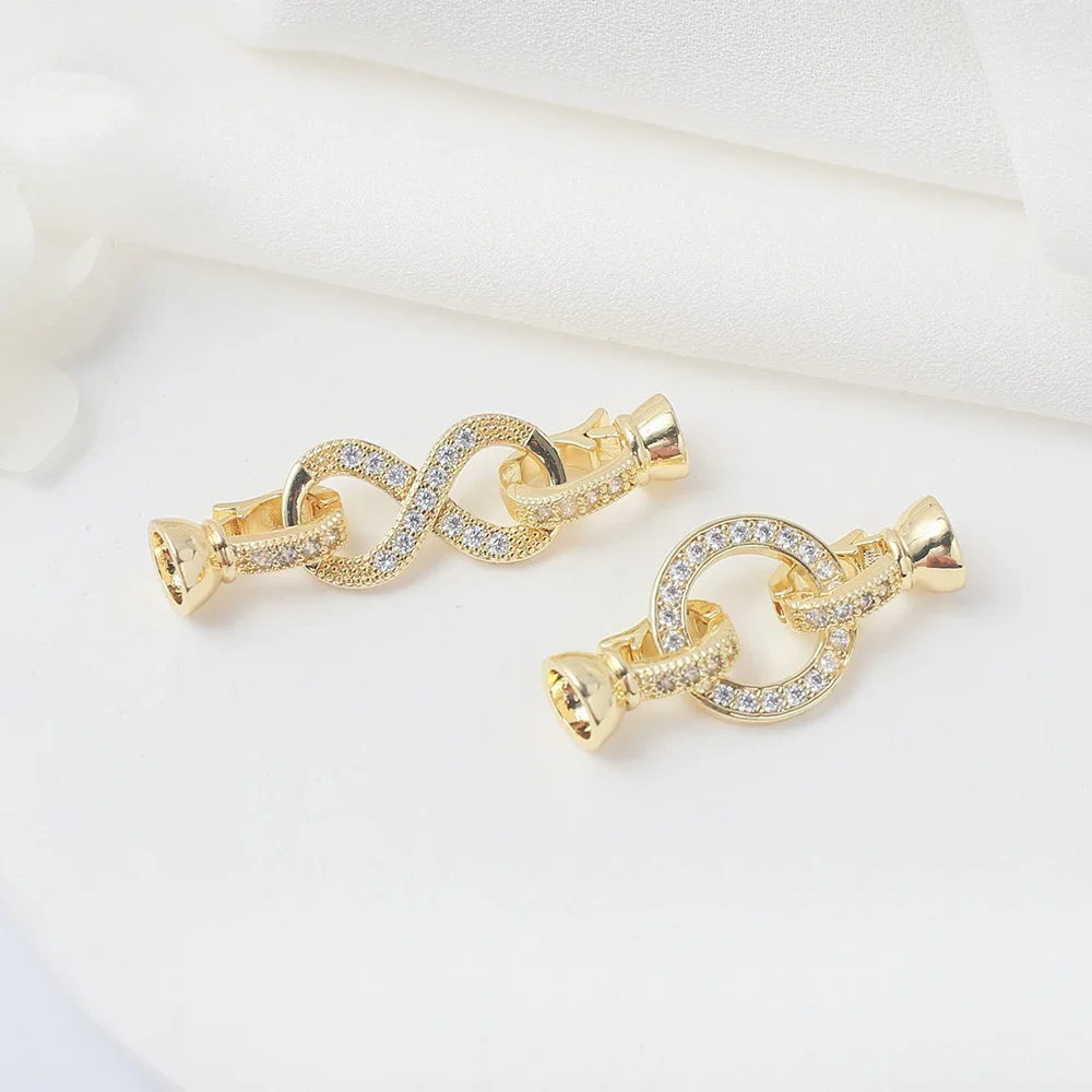 

Fold Over Clasps Extender Clasp Closure End Caps Brass Zircon Fastener Clasps Connector For Diy Necklace Bracelet Jewelry Making