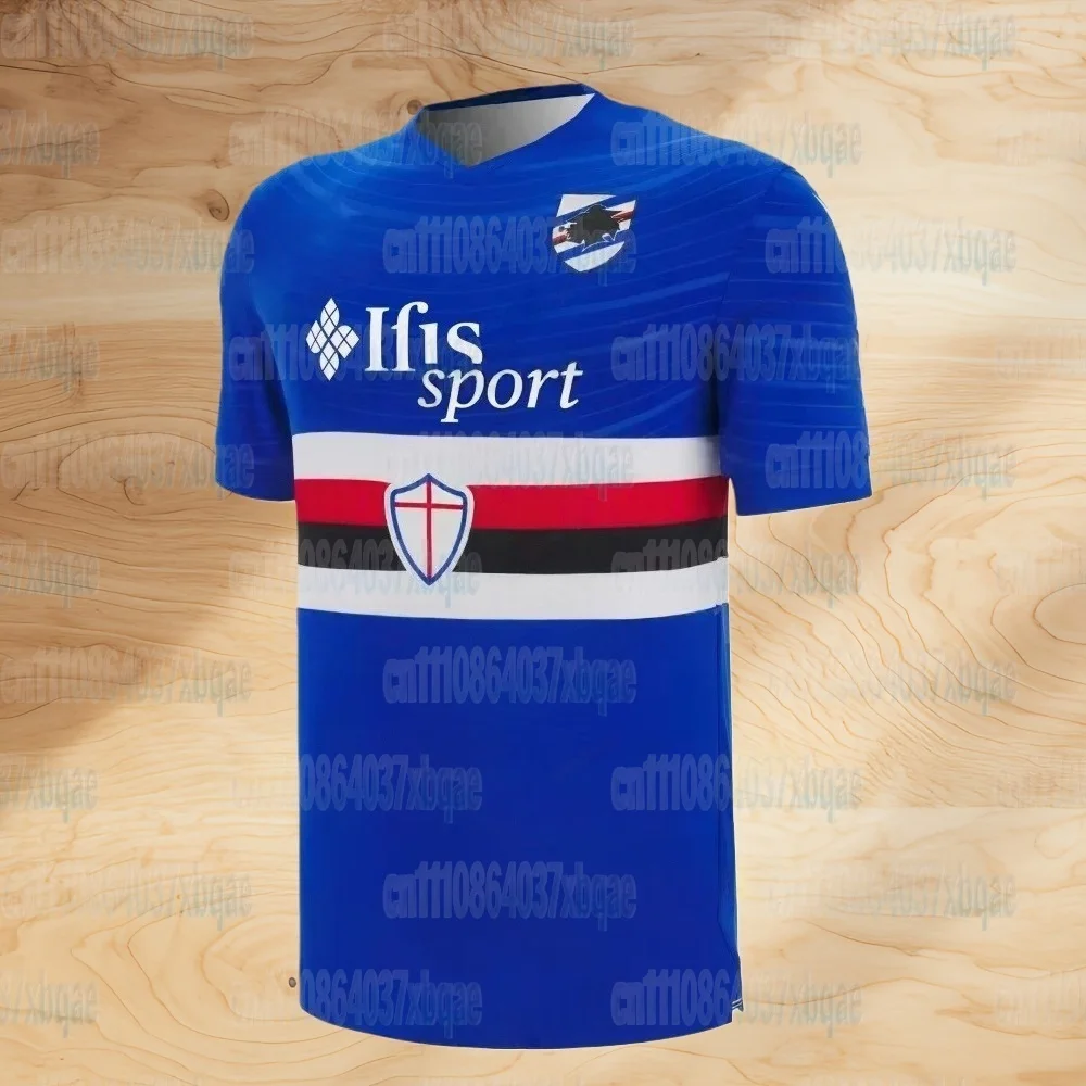 2026 Sommer Italienischer Stil UC Sampdoria 3D-gedrucktes Sport-Freizeit-Sport-Streetwear Atmungsaktives Schnelltrocknendes Dünnes Familien-T-Shirt – Detail 6